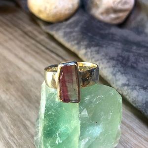 Raw Tourmaline Sterling Ring